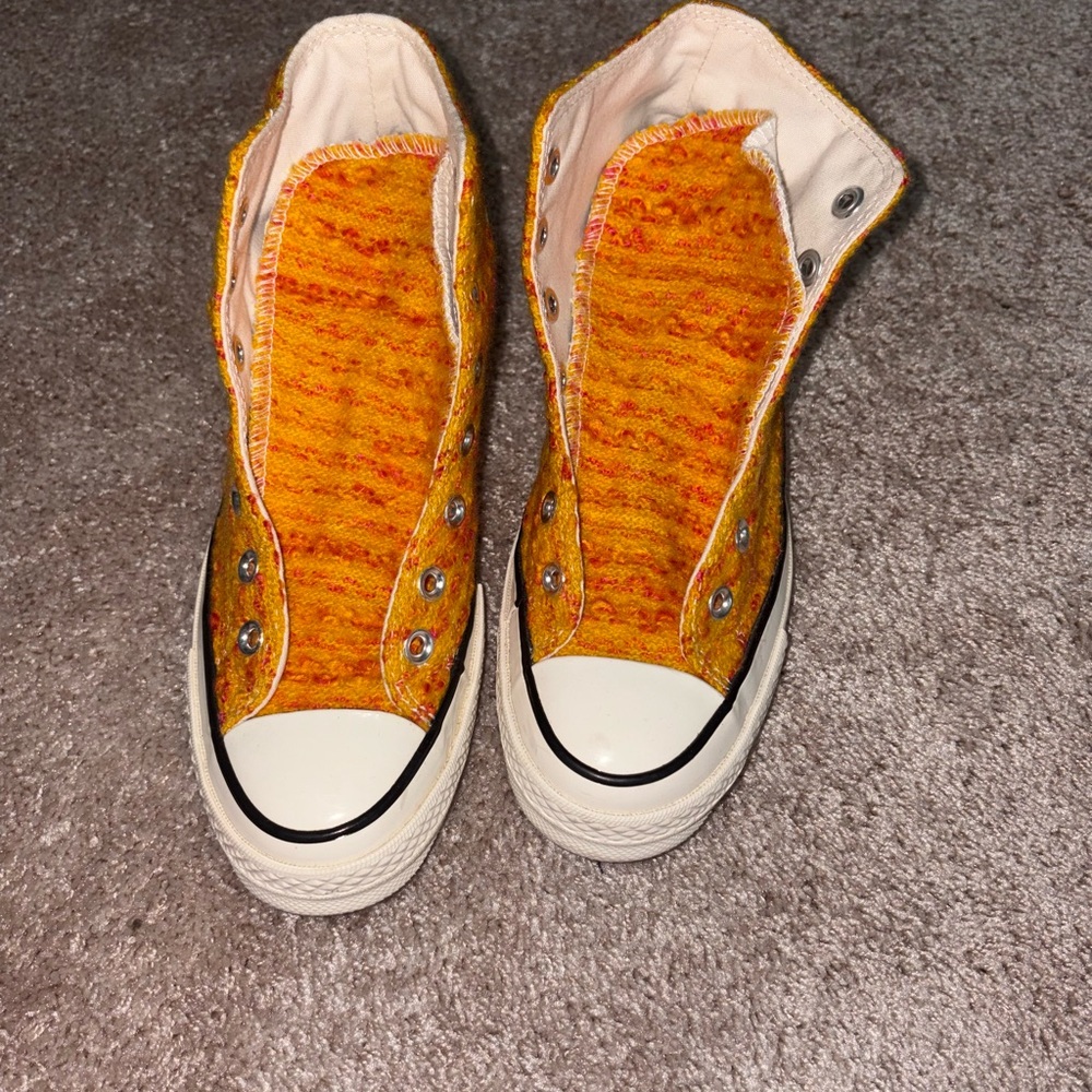Converse Orange Textured High-Tops